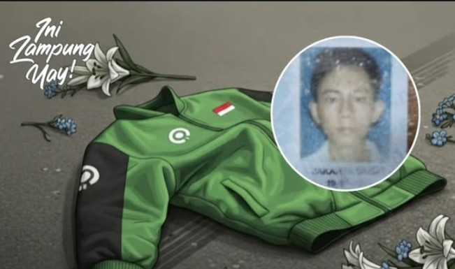 Ilustrasi meninggalnya driver ojol Affan Kurniawan, yang dilindas mobil Brimob. [Instagram]